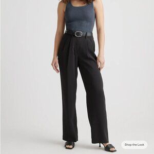 SOLD Quince Stretch Crepe Pleated Wide Leg Pants